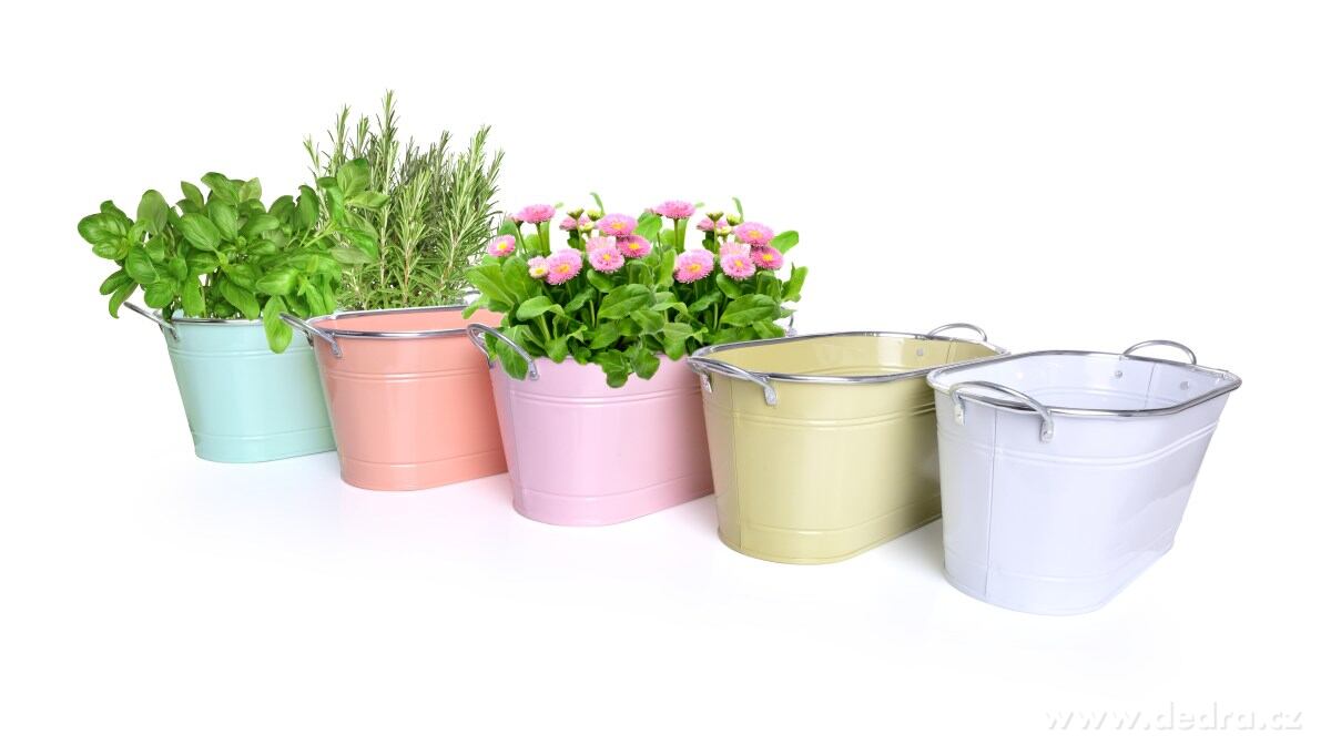 33 cm Dekorativní kovový truhlík, volně stojící, mintový – náhled 3 | Grand Móda