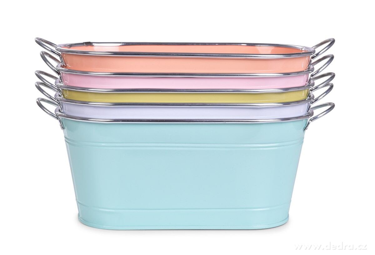 33 cm Dekorativní kovový truhlík, volně stojící, mintový – náhled 5 | Grand Móda