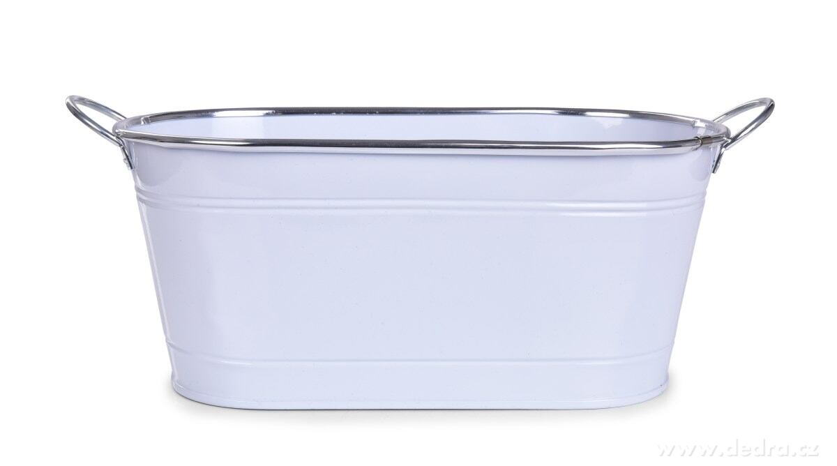 33 cm Dekorativní kovový truhlík, volně stojící, bílý – náhled 2 | Grand Móda