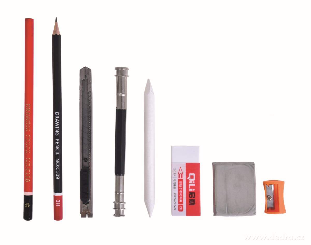 ART, 30 ks kreslířská sada v kovové kazetě, umělecké grafitové tužky a pomůcky pro kresbu – náhled 4 | Grand Móda