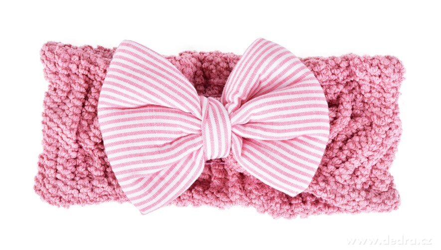 SPA, Kosmetická čelenka s látkovou mašlí, na masky, makeup i vlhké vlásky, korálově růžová – náhled 2 | Grand Móda