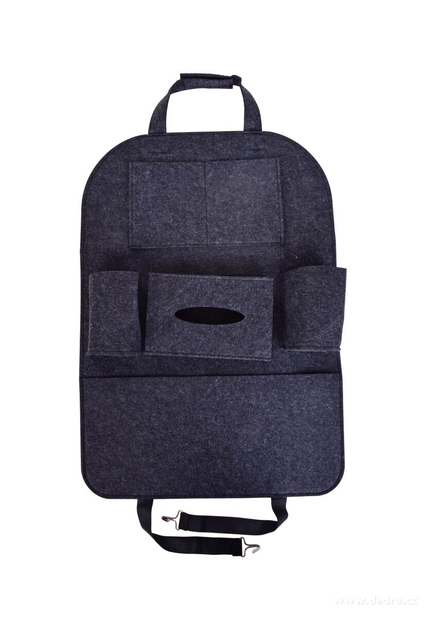 Závěsný filcový kapsář/organizér do auta na přední sedadlo