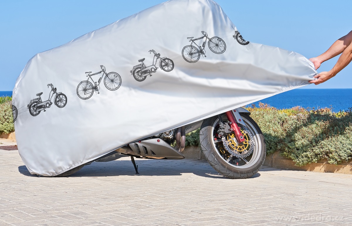 BIKE, ochranná plachta na kolo, moped & skútr, nepromokavý potah se zipem, 200 × 100 cm – náhled 3 | Grand Móda