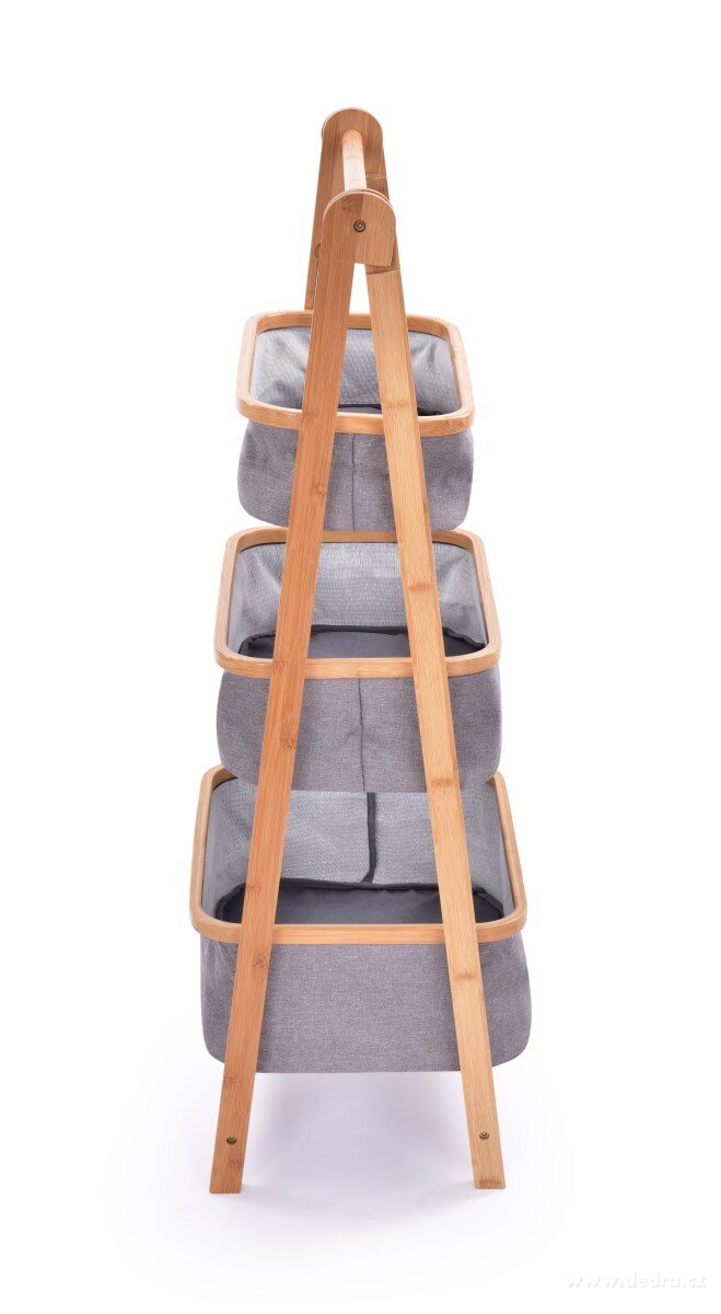 GoEco®, Skládací třípatrový regál se 3 úložnými koši, 97, 5 cm – náhled 2 | Grand Móda