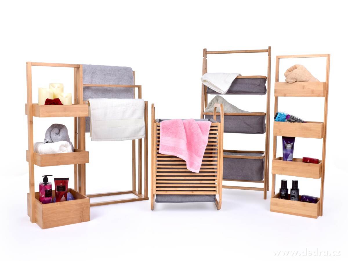 GoEco®, Skládací třípatrový regál se 3 úložnými koši, 97, 5 cm – náhled 4 | Grand Móda