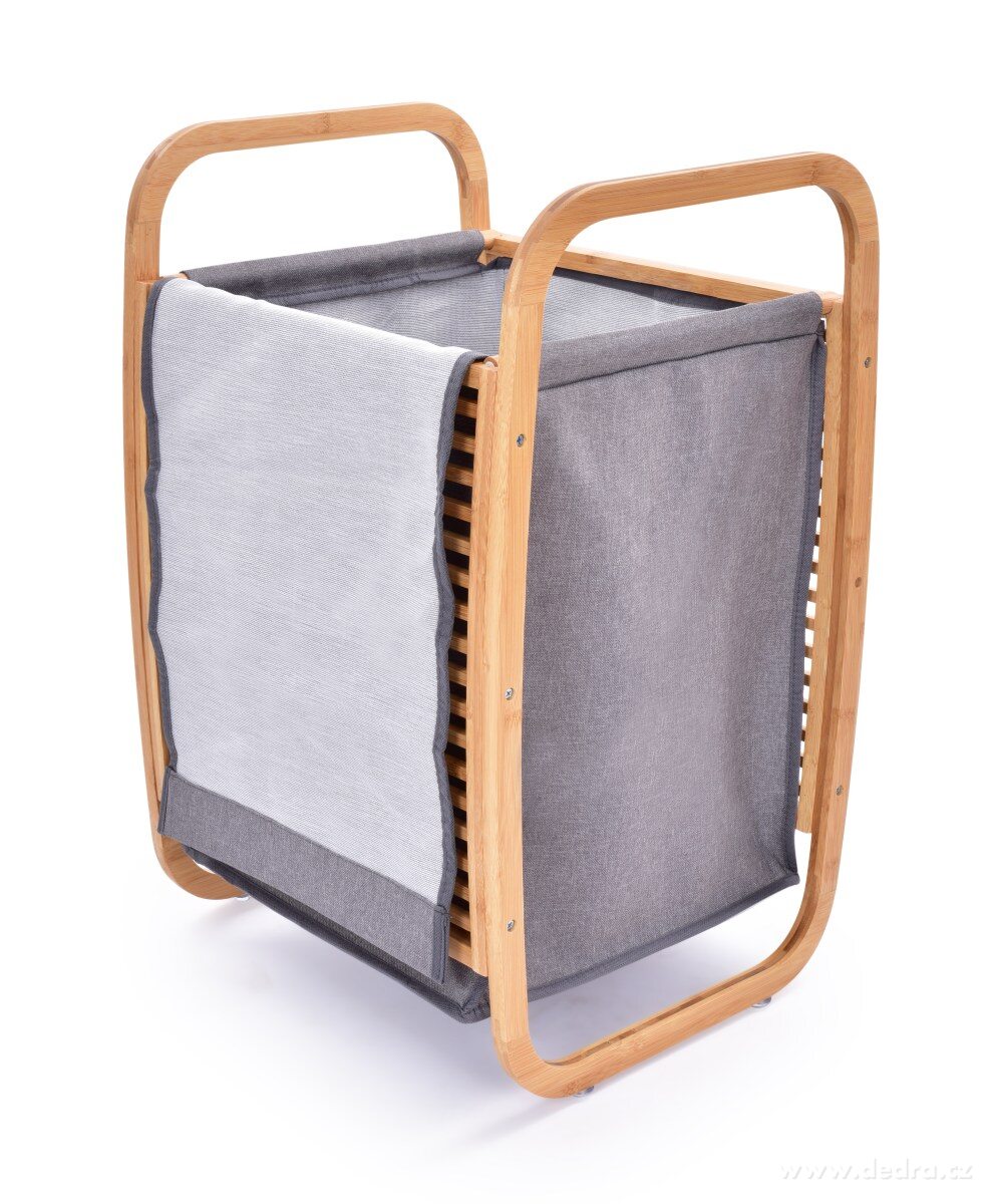 GoEco®, Bambusový koš na prádlo s vyjímatelným a pratelným látkovým vakem, 61 cm – náhled 5 | Grand Móda