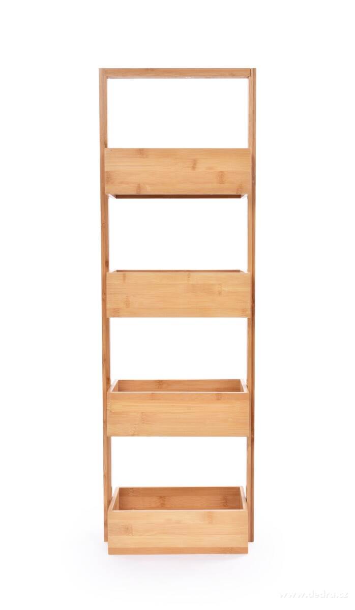 GoEco®, Přenosný bambusový regál do koupelny se 4 hlubokými policemi, 88 cm – náhled 2 | Grand Móda