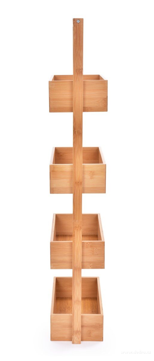 GoEco®, Přenosný bambusový regál do koupelny se 4 hlubokými policemi, 88 cm – náhled 4 | Grand Móda