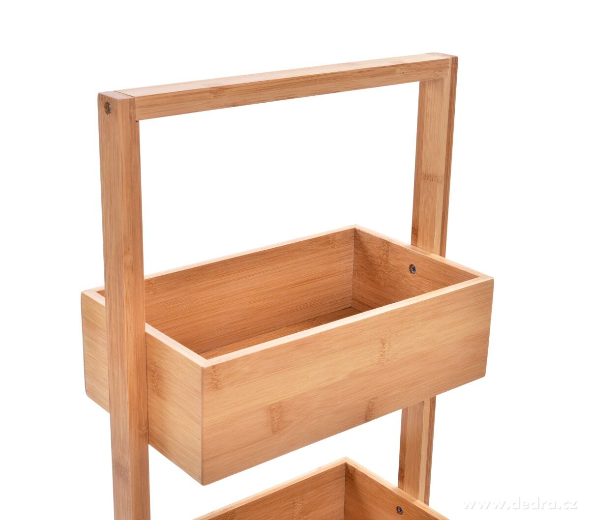 GoEco®, Přenosný bambusový regál do koupelny se 4 hlubokými policemi, 88 cm – náhled 5 | Grand Móda