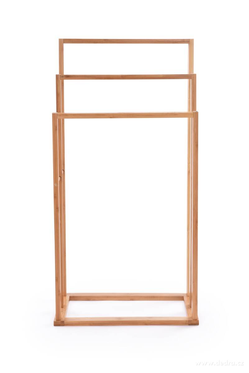GoEco®, bambusový němý sluha – stojan na ručníky a oblečení, 3 ramena, výška 82 cm – náhled 4 | Grand Móda