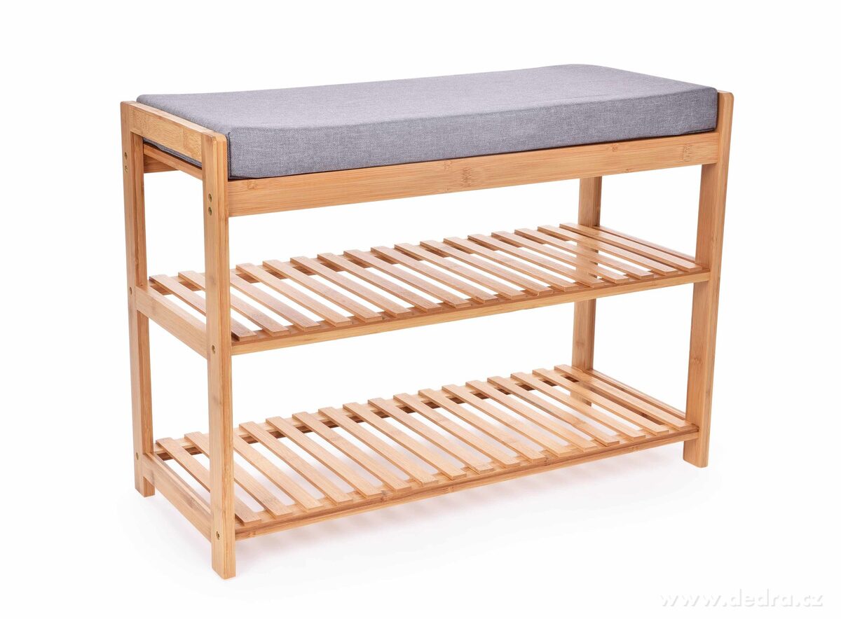 BAMBUSOVÝ BOTNÍK/LAVICE s polstrovaným sedákem GoEco® | Na obuv | Grand Móda