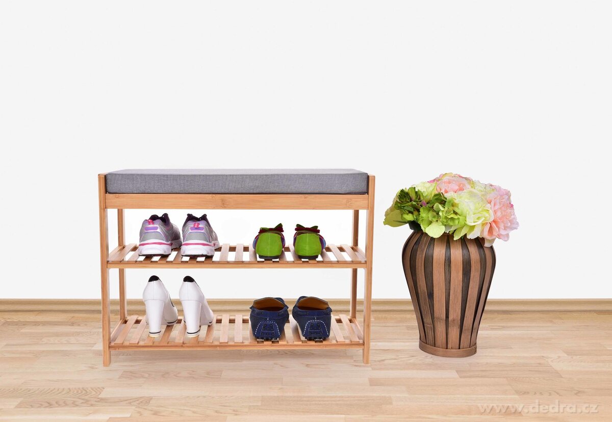 BAMBUSOVÝ BOTNÍK/LAVICE s polstrovaným sedákem GoEco® – náhled 3 | Grand Móda