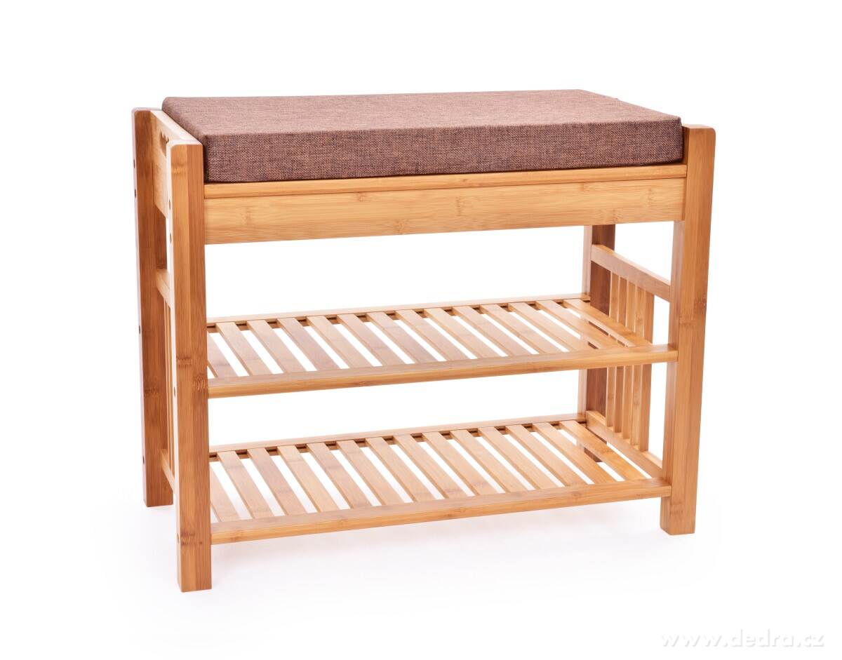 BAMBUSOVÝ BOTNÍK/LAVICE s polstrovaným sedákem GoEco® | Na obuv | Grand Móda