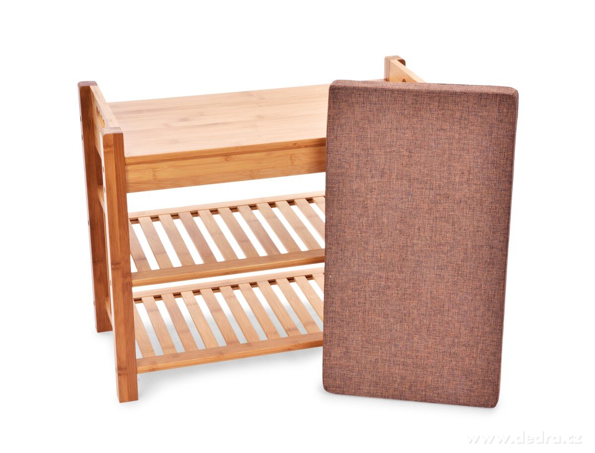 BAMBUSOVÝ BOTNÍK/LAVICE s polstrovaným sedákem GoEco® – náhled 2 | Grand Móda