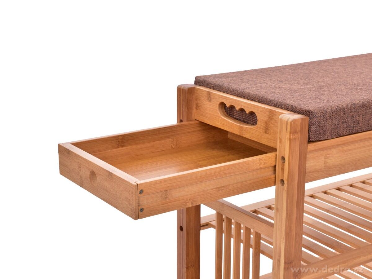 BAMBUSOVÝ BOTNÍK/LAVICE s polstrovaným sedákem GoEco® – náhled 6 | Grand Móda