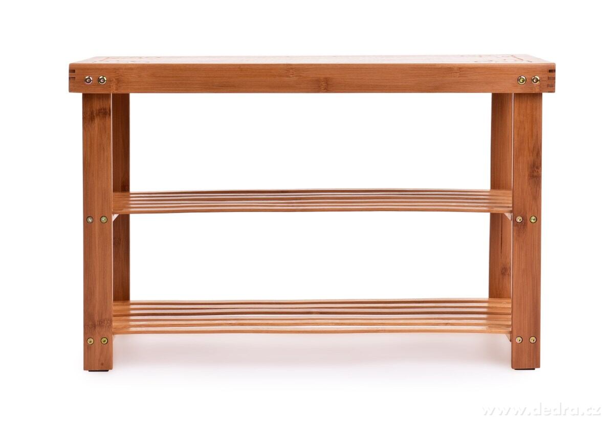 BAMBUSOVÝ BOTNÍK/LAVICE se 2 policemi GoEco® ornament – náhled 2 | Grand Móda