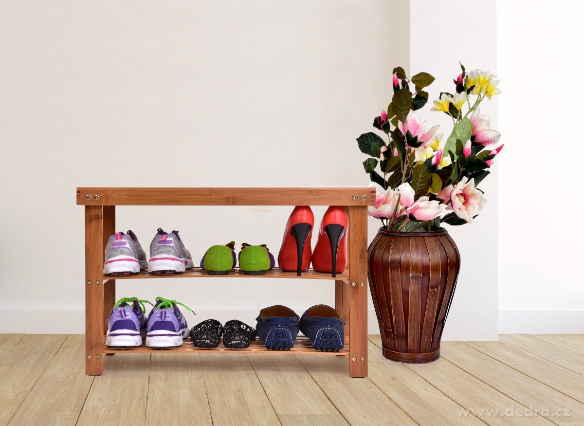 BAMBUSOVÝ BOTNÍK/LAVICE se 2 policemi GoEco® ornament – náhled 3 | Grand Móda