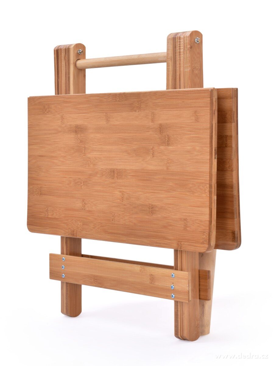 GoEco®, Skládací bambusový stolek s rukojetí pro snadné přenášení, výška 54 cm – náhled 2 | Grand Móda