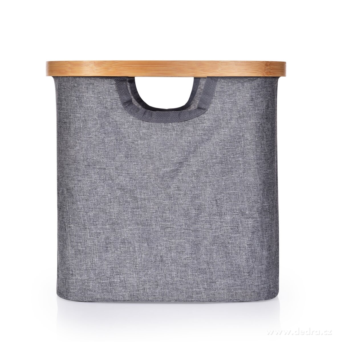 SKLÁDACÍ KOŠ Z MELANGE TEXTILIE s bambusovým okrajem GoEco® – náhled 2 | Grand Móda