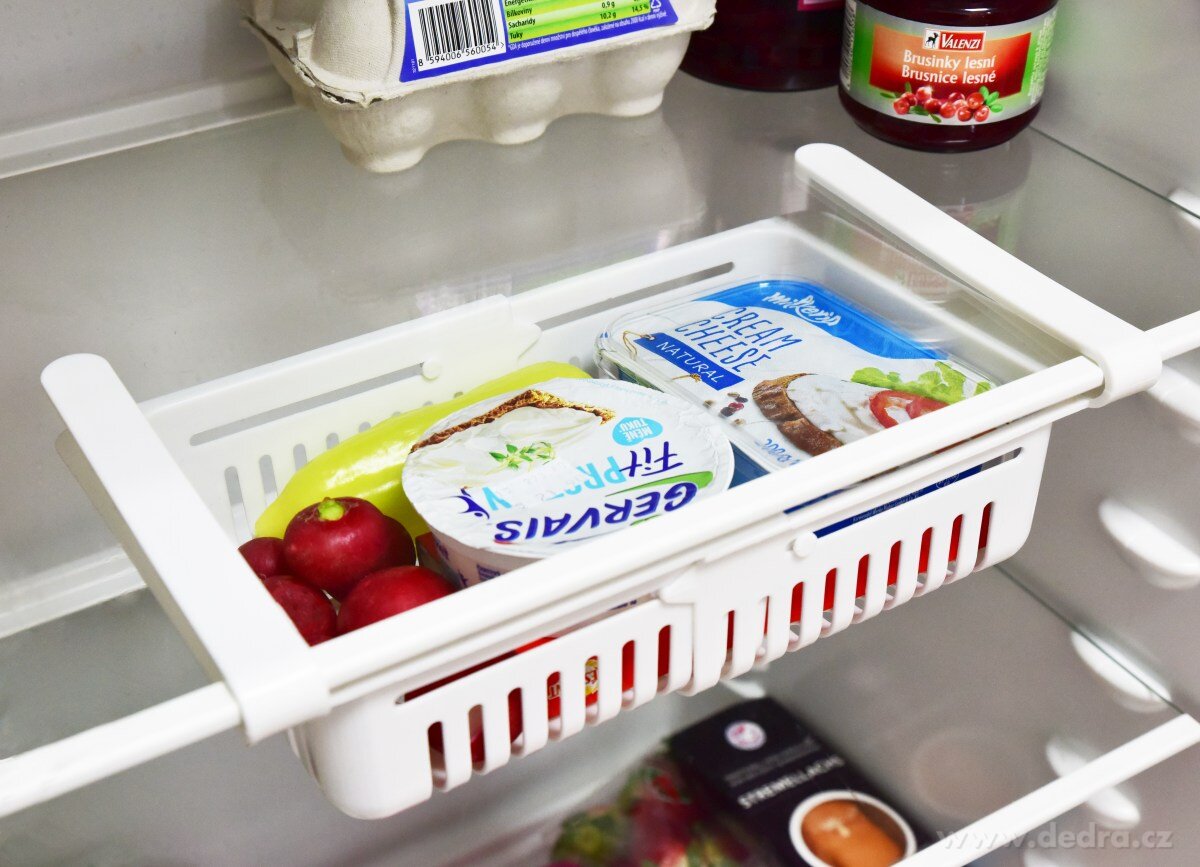 FRIGO, nastavitelný závěsný košík do lednice, šířka 20–28 cm | Vychytávky pro skladování | Grand Móda