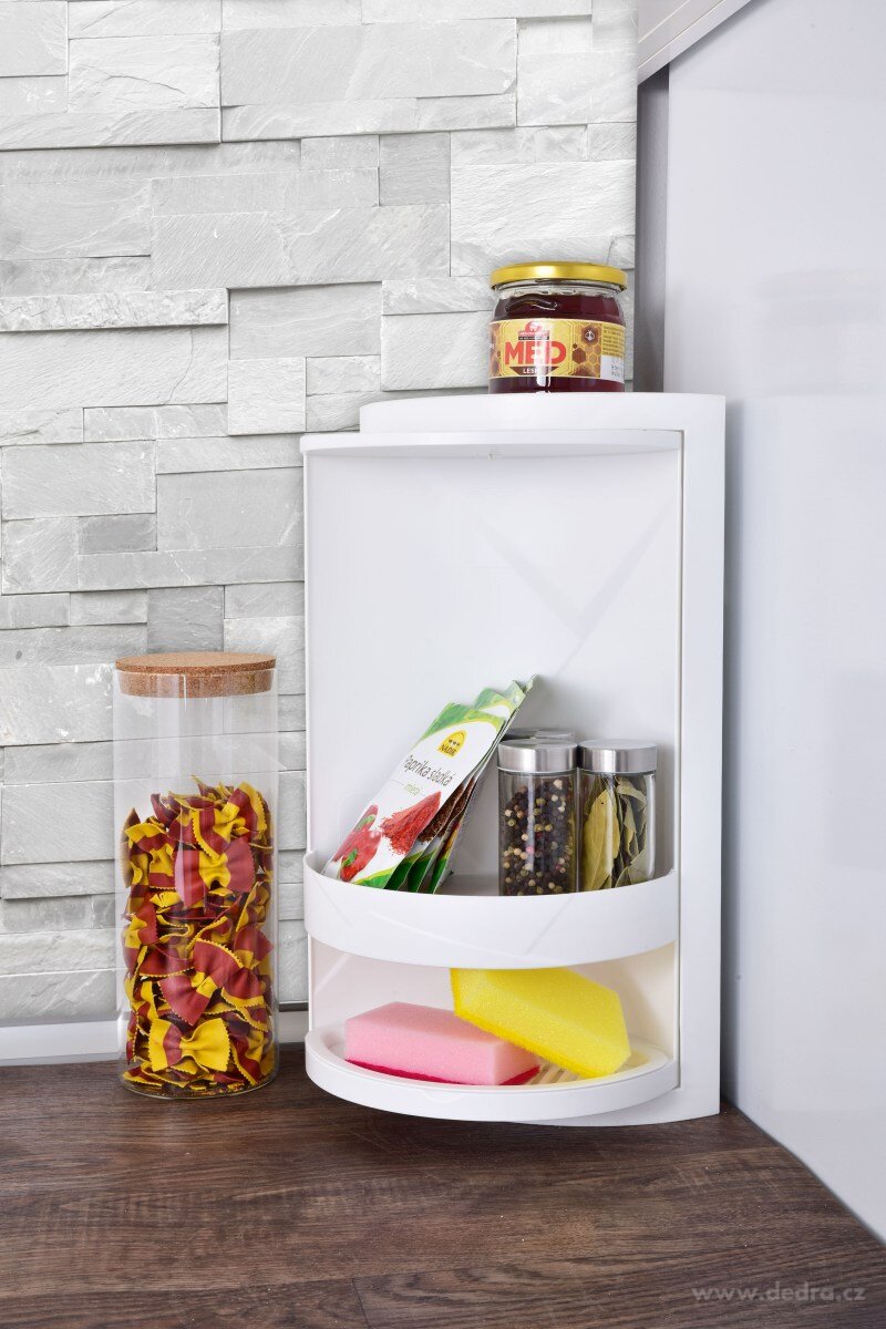 360° otočná uzavírací rohová police CARROUSEL do kuchyně i koupelny | Poličky, vďíáky a háčky | Grand Móda