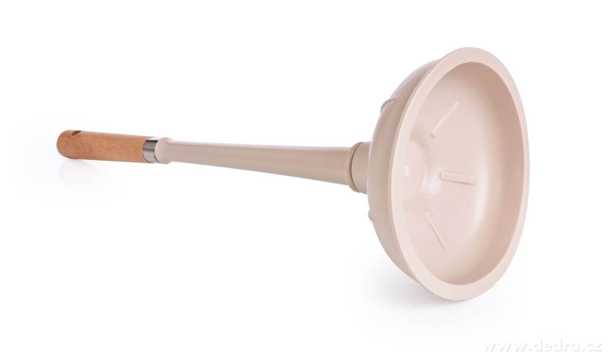 NATURAL, Velký gumový zvon na odpady, buková rukojeť, 43 cm – náhled 2 | Grand Móda