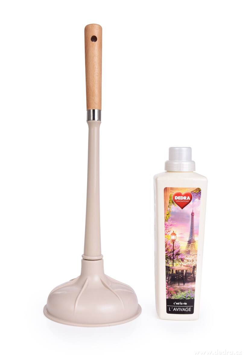 NATURAL, Velký gumový zvon na odpady, buková rukojeť, 43 cm – náhled 6 | Grand Móda