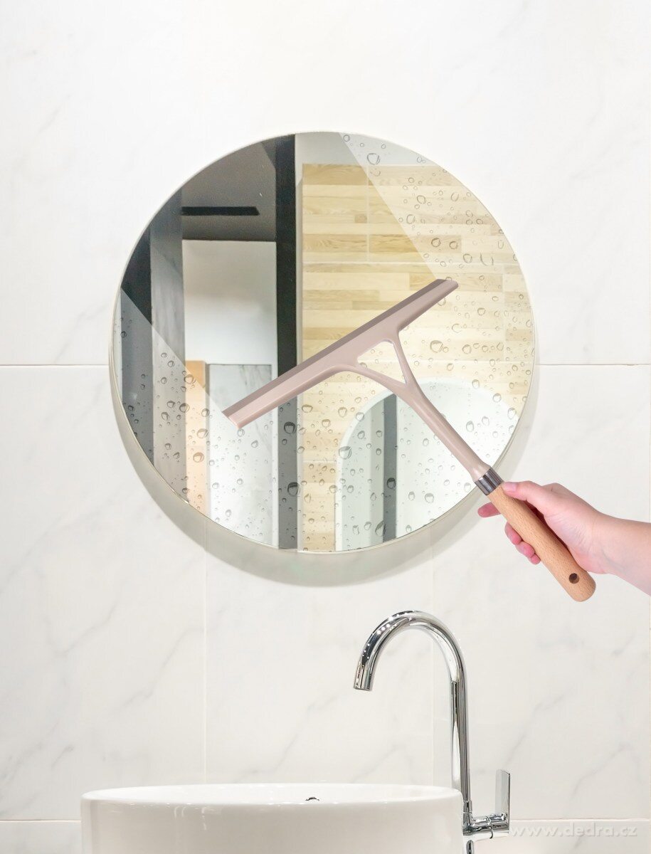 34 cm extra široká stěrka na okna, skla a zrcadla s rukojetí z bukového dřeva NATURAL LOOK – náhled 3 | Grand Móda