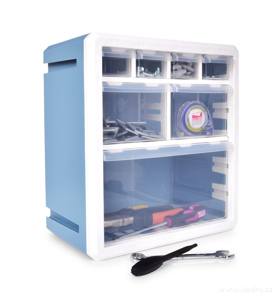 ŠROUBOVNÍK, praktický spojovatelný organizér box se 7 zásuvkami