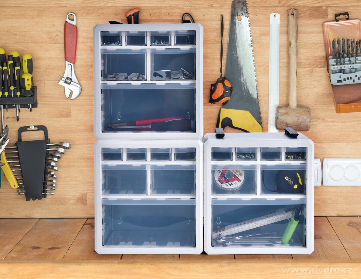 ŠROUBOVNÍK, praktický spojovatelný organizér box se 7 zásuvkami – náhled 3 | Grand Móda