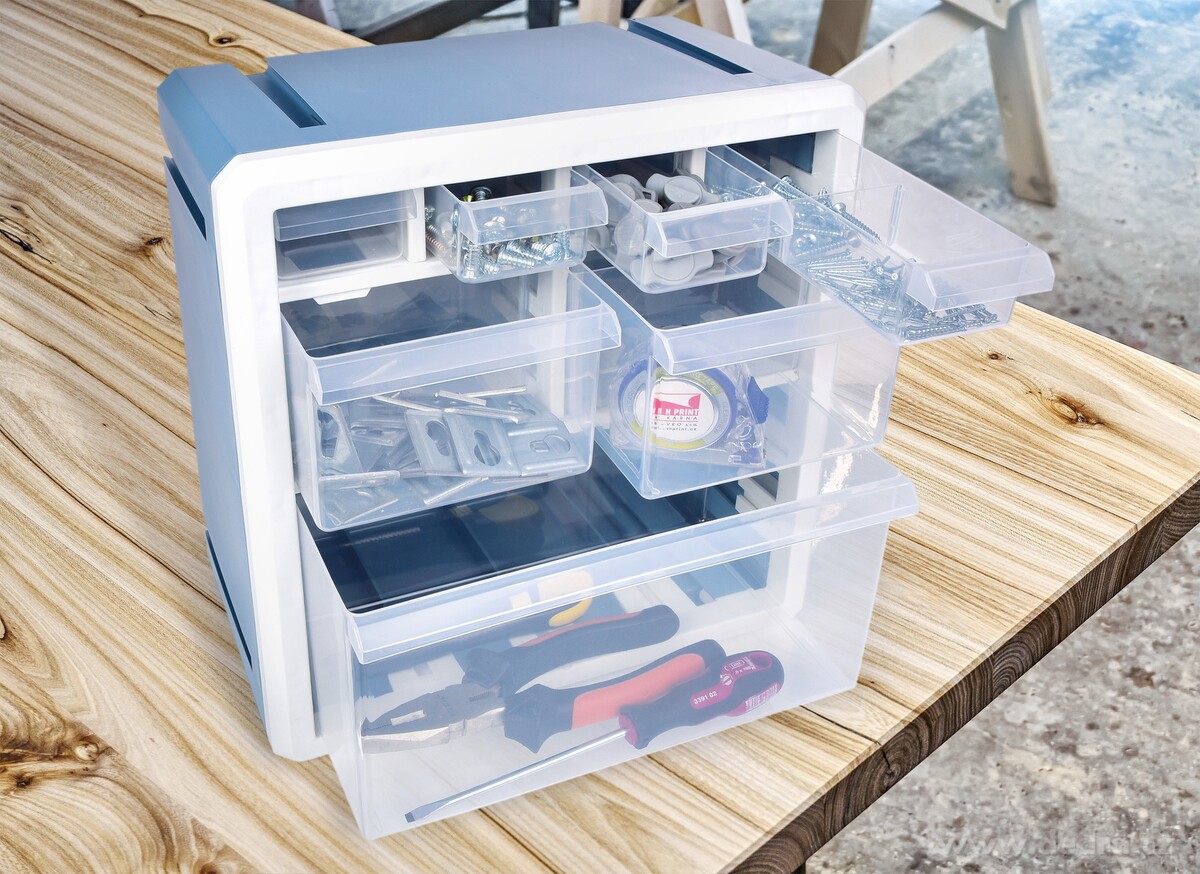 ŠROUBOVNÍK, praktický spojovatelný organizér box se 7 zásuvkami – náhled 4 | Grand Móda