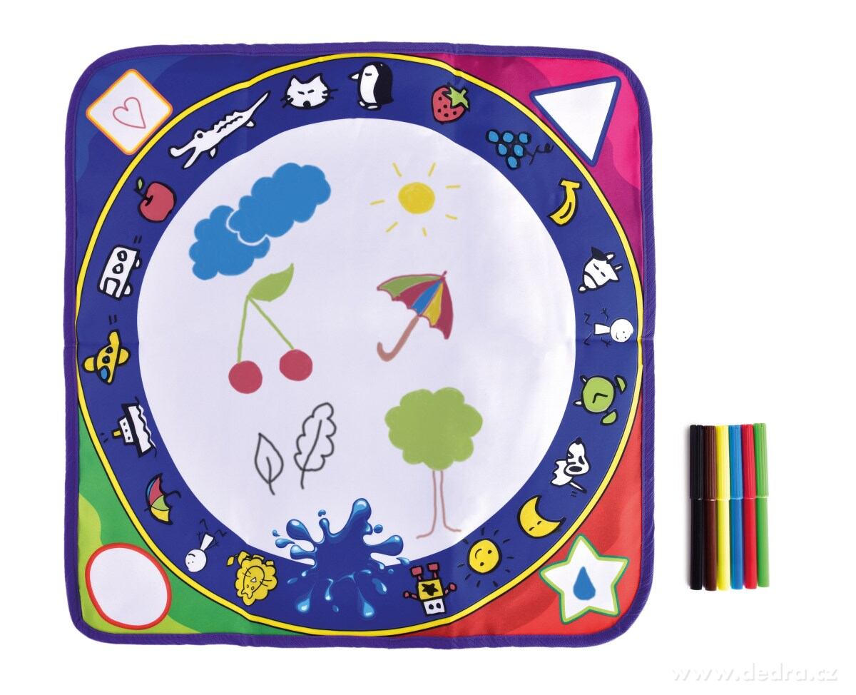 KREATIVO, omyvatelná kreslící podložka + 6 barevných fixů, pratelné & znovupoužitelné | Tvořivé hraní ­čîł | Grand Móda