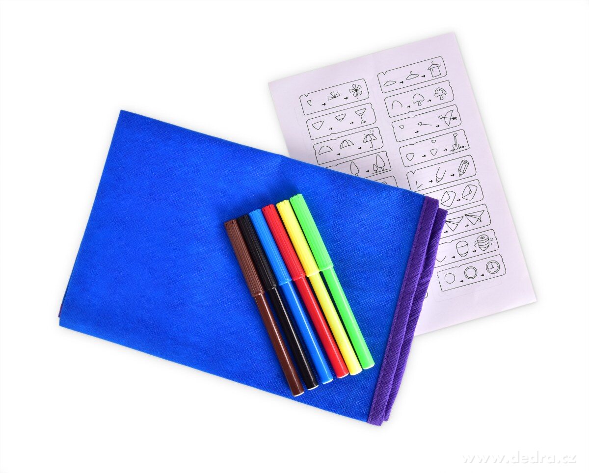 KREATIVO, omyvatelná kreslící podložka + 6 barevných fixů, pratelné & znovupoužitelné – náhled 5 | Grand Móda