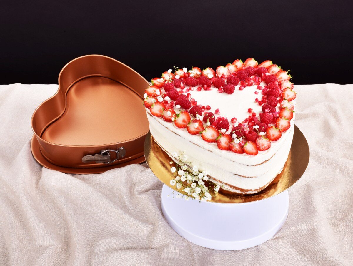 30 cm DORTOVÁ rozkládací forma VELKÉ SRDCE, BIOPAN® GOLD – náhled 3 | Grand Móda