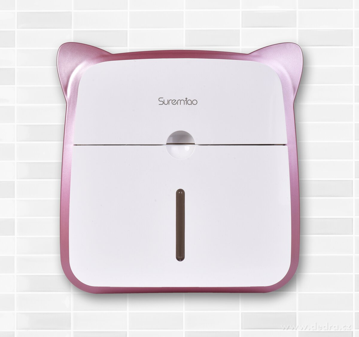 SPA, Závěsná WC skříňka na toaletní papír, se šuplíkem a odkládacím prostorem, růžová ouška – náhled 4 | Grand Móda