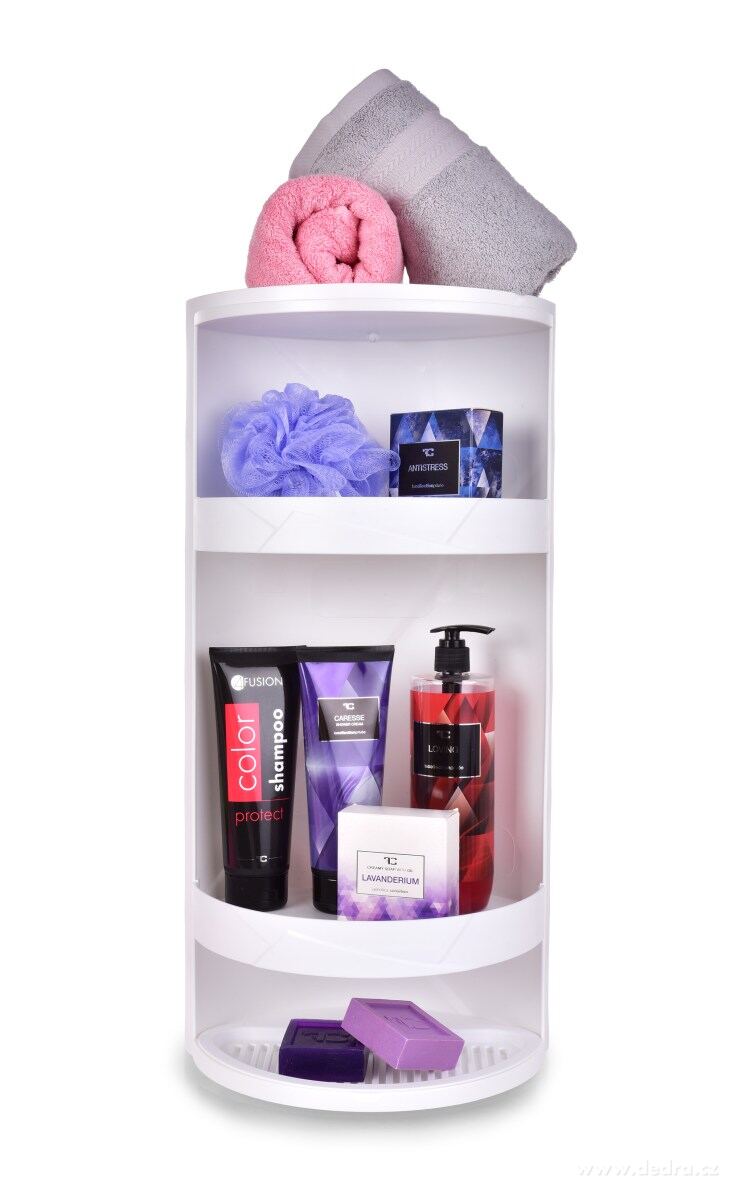 360° otočná uzavírací rohová police CARROUSEL do kuchyně i koupelny | Vychytávky pro skladování | Grand Móda