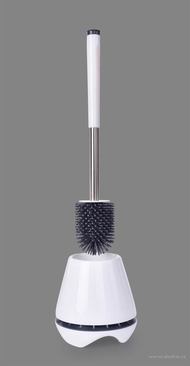 GoEco®, Kulatá silikonová WC štětka s odkapávacím stojanem, 43 cm, Hygienická & odolná | GoEco® udržitelnŻ domov | Grand Móda
