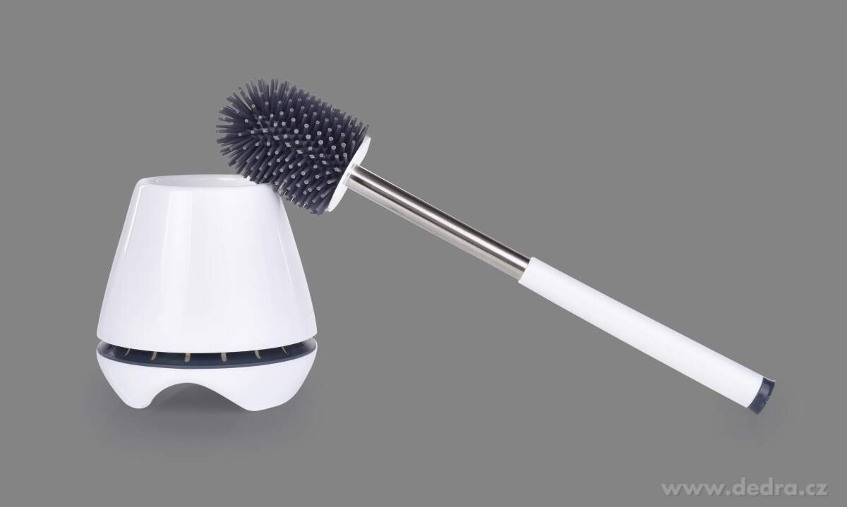 GoEco®, Kulatá silikonová WC štětka s odkapávacím stojanem, 43 cm, Hygienická & odolná – náhled 5 | Grand Móda