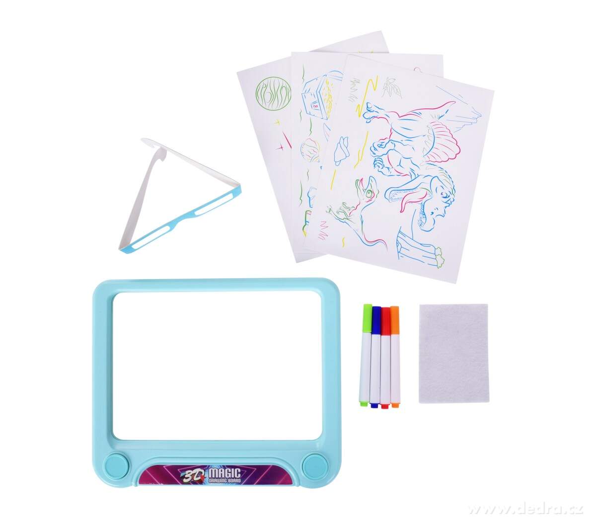 3D KOUZELNÁ KRESLÍCÍ TABULKA s LED osvětlením a 3D brýlemi – náhled 6 | Grand Móda