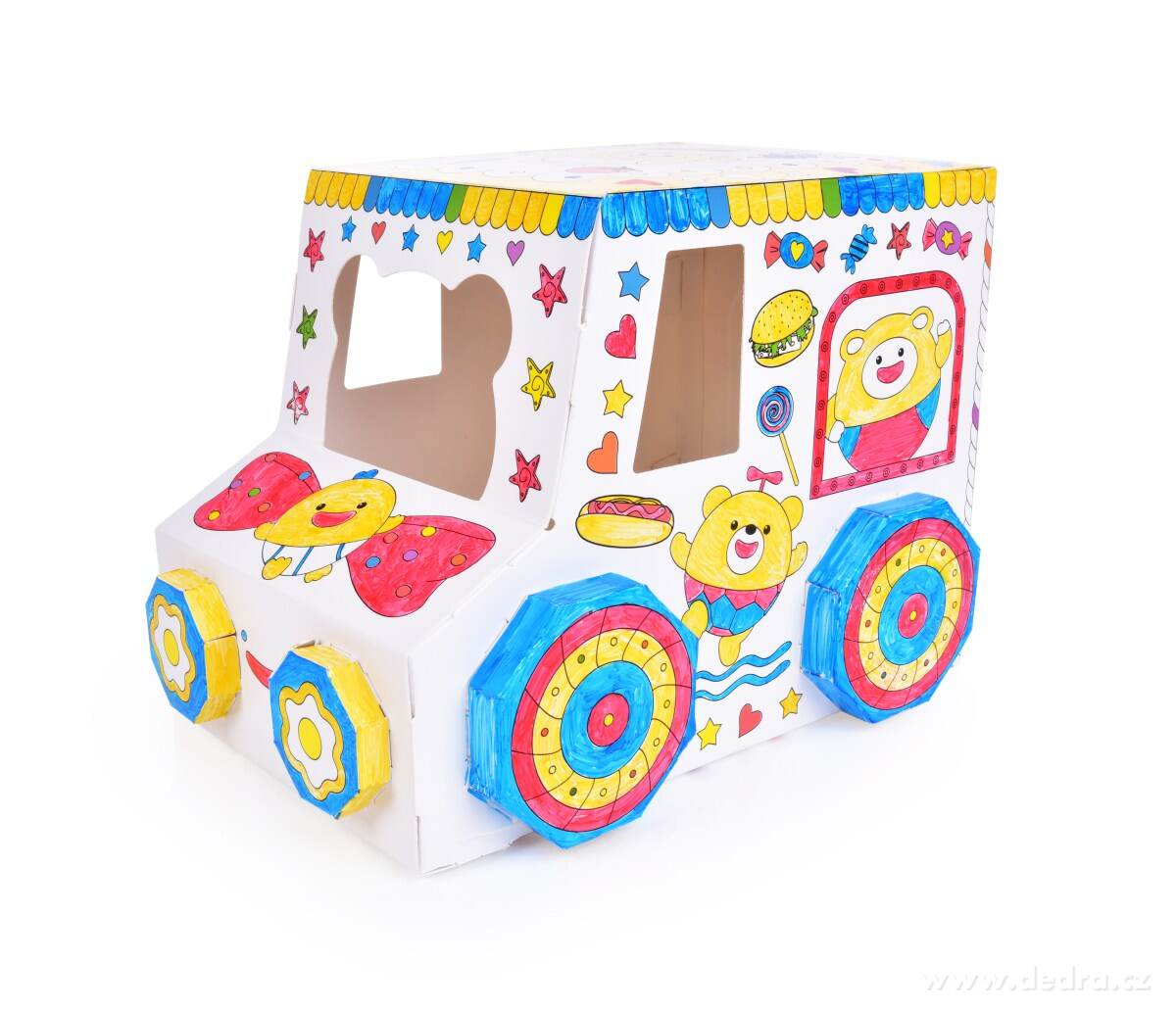 CREATE&PLAY, 3D skládací omalovánka AUTO, 42 cm, z recyklovaného kartonu + fixy s korektorem | Tvořivé hraní ­čîł | Grand Móda