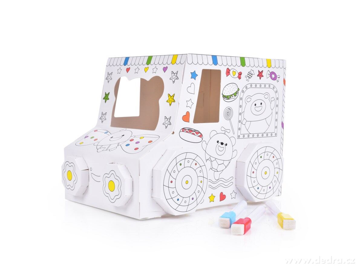 CREATE&PLAY, 3D skládací omalovánka AUTO, 42 cm, z recyklovaného kartonu + fixy s korektorem – náhled 3 | Grand Móda