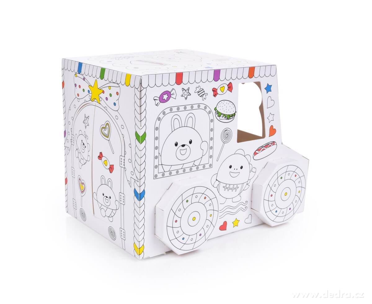 CREATE&PLAY, 3D skládací omalovánka AUTO, 42 cm, z recyklovaného kartonu + fixy s korektorem – náhled 4 | Grand Móda