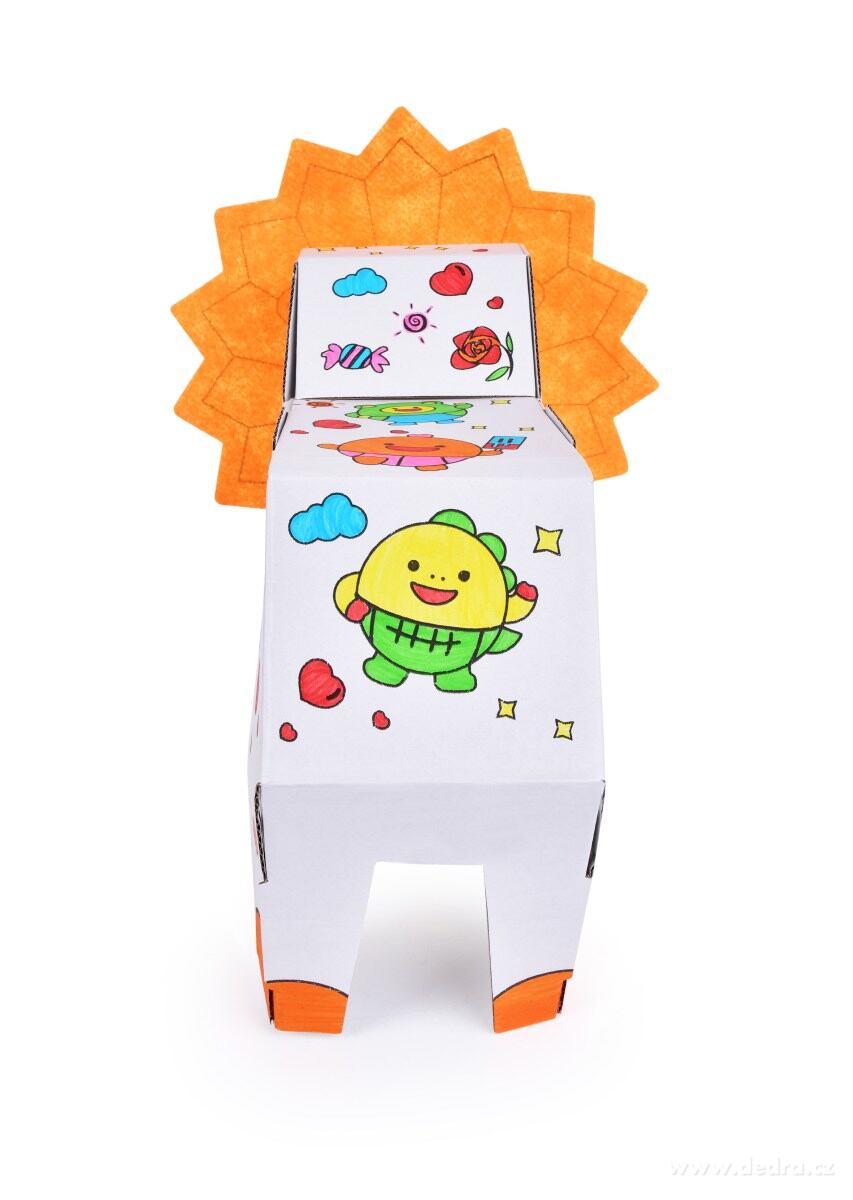 CREATE&PLAY, 3D skládací omalovánka LEV, hraje & svítí, 26 cm + fixy – náhled 5 | Grand Móda