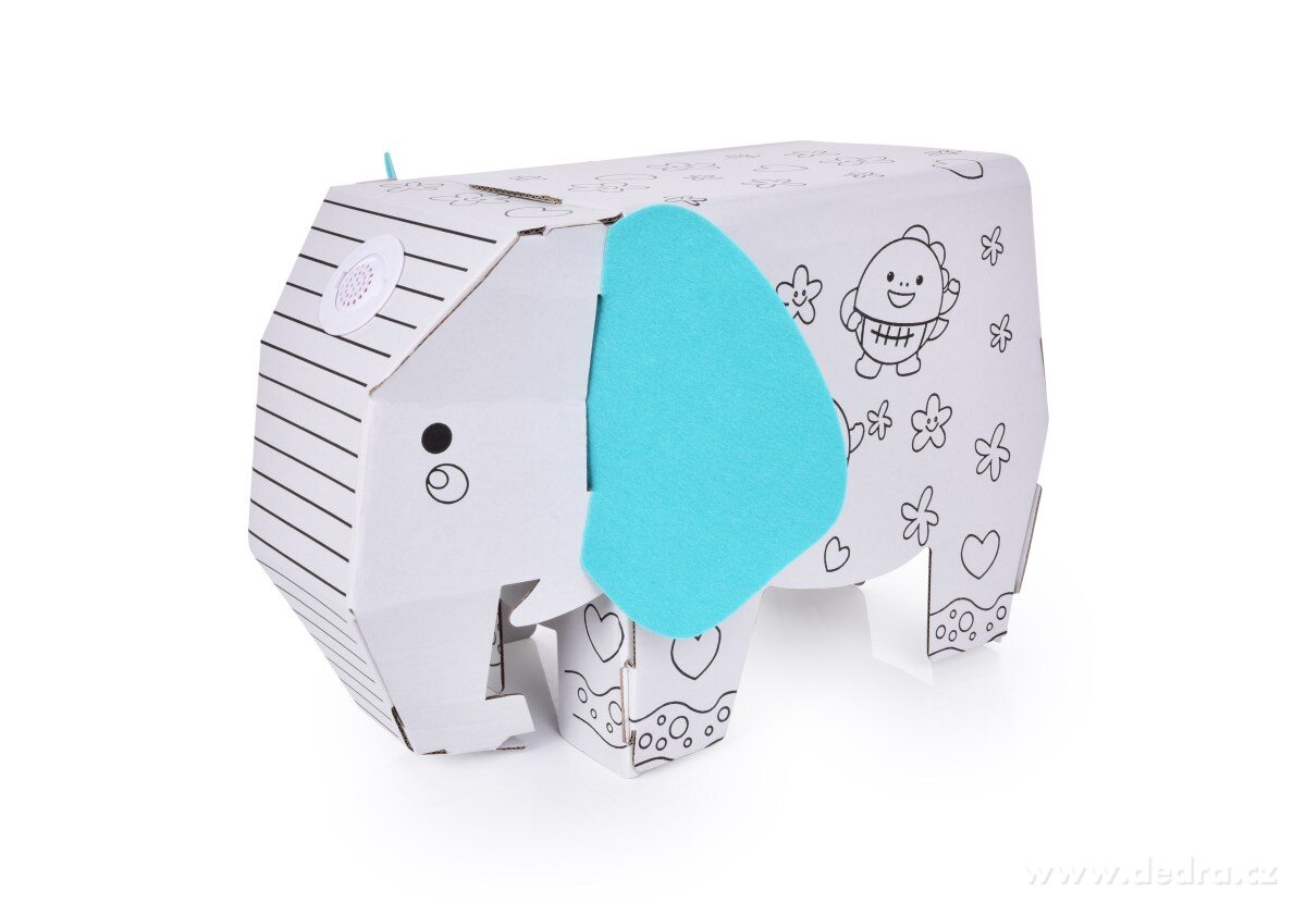 34 cm Skládací 3D omalovánka "sestav a vymaluj si sám", SLON, hraje a svítí – náhled 2 | Grand Móda