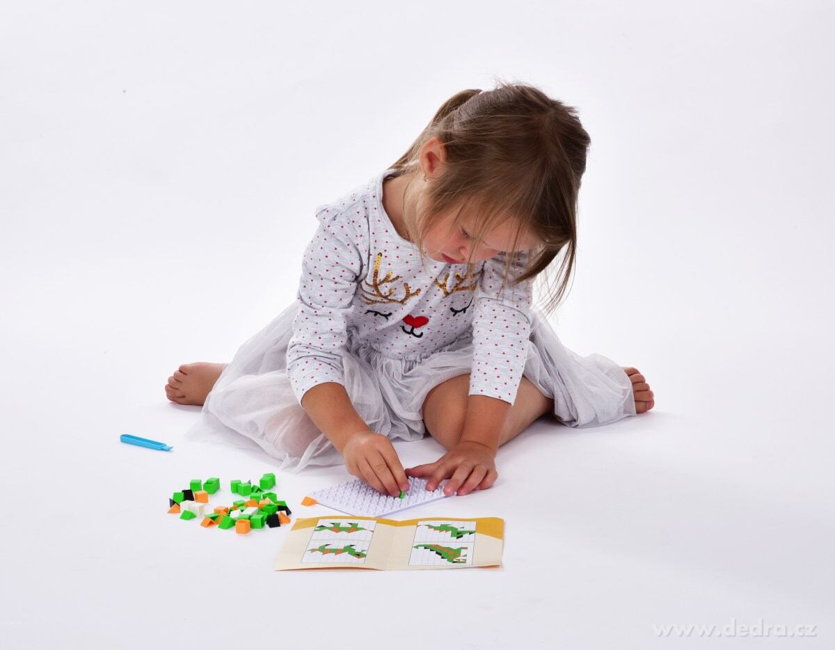 MOZAIKA PUZZLE, 59 ks plastové puzzle DINOSAURUS 4v1, mozaika + podložka – náhled 3 | Grand Móda