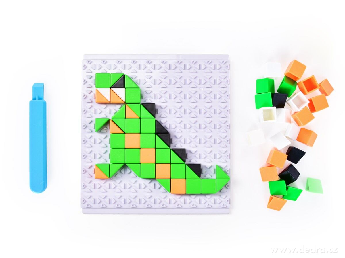 MOZAIKA PUZZLE, 59 ks plastové puzzle DINOSAURUS 4v1, mozaika + podložka – náhled 4 | Grand Móda