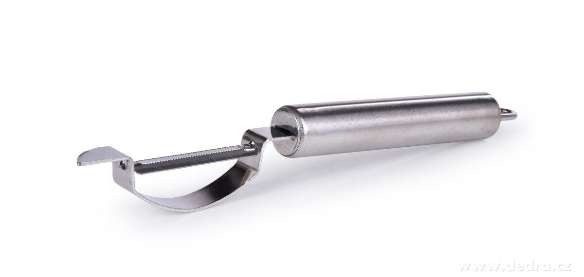 GOURMET, nerezová kuchyňská škrabka, 5 cm, pilková čepel s vykrajovátkem