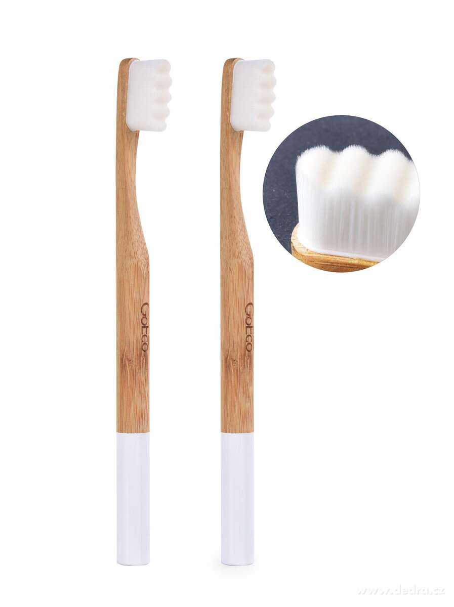 SADA 1+1 | GoEco┬« BAMBOO | zubn├ş kart├í─Źek | 10 000 vl├íken | ultra jemn├ę a hust├ę ┼ít─Ťtinky | b├şl├Ż - hlavn├ş obr├ízek | Manu├íln├ş kart├í─Źky | Grand M├│da