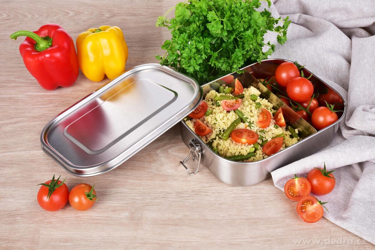 „DOŽIVOTNÍ“ nerezová dóza na potraviny se silikonovým těsněním a přepážkou – náhled 4 | Grand Móda