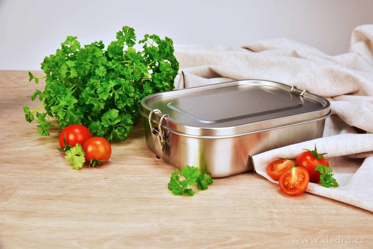 „DOŽIVOTNÍ“ nerezová dóza na potraviny se silikonovým těsněním a přepážkou – náhled 5 | Grand Móda